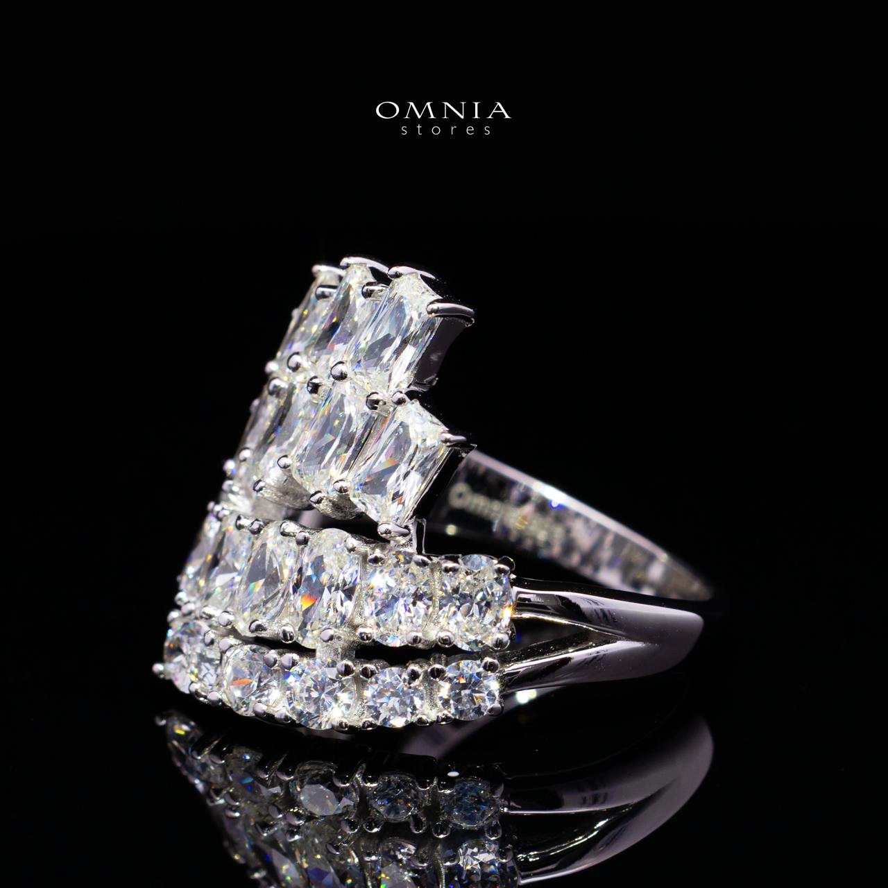 Glaiza White Ring in 925 Silver with Premium Simulated Diamonds