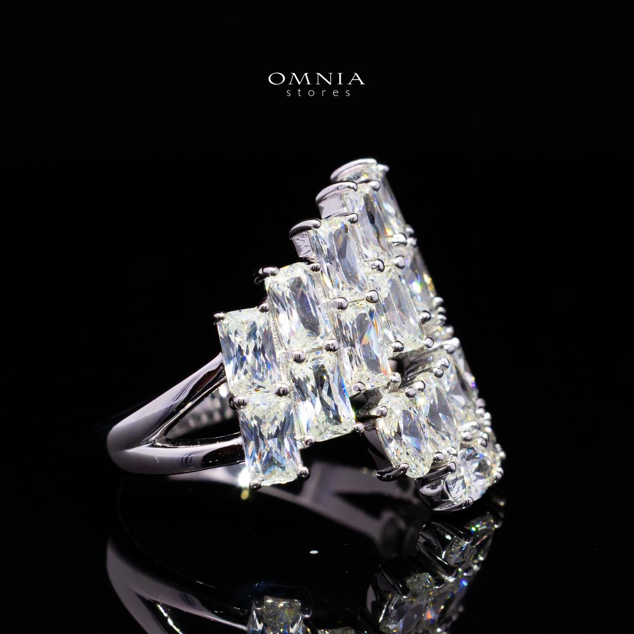 Glaiza White Ring in 925 Silver with Premium Simulated Diamonds