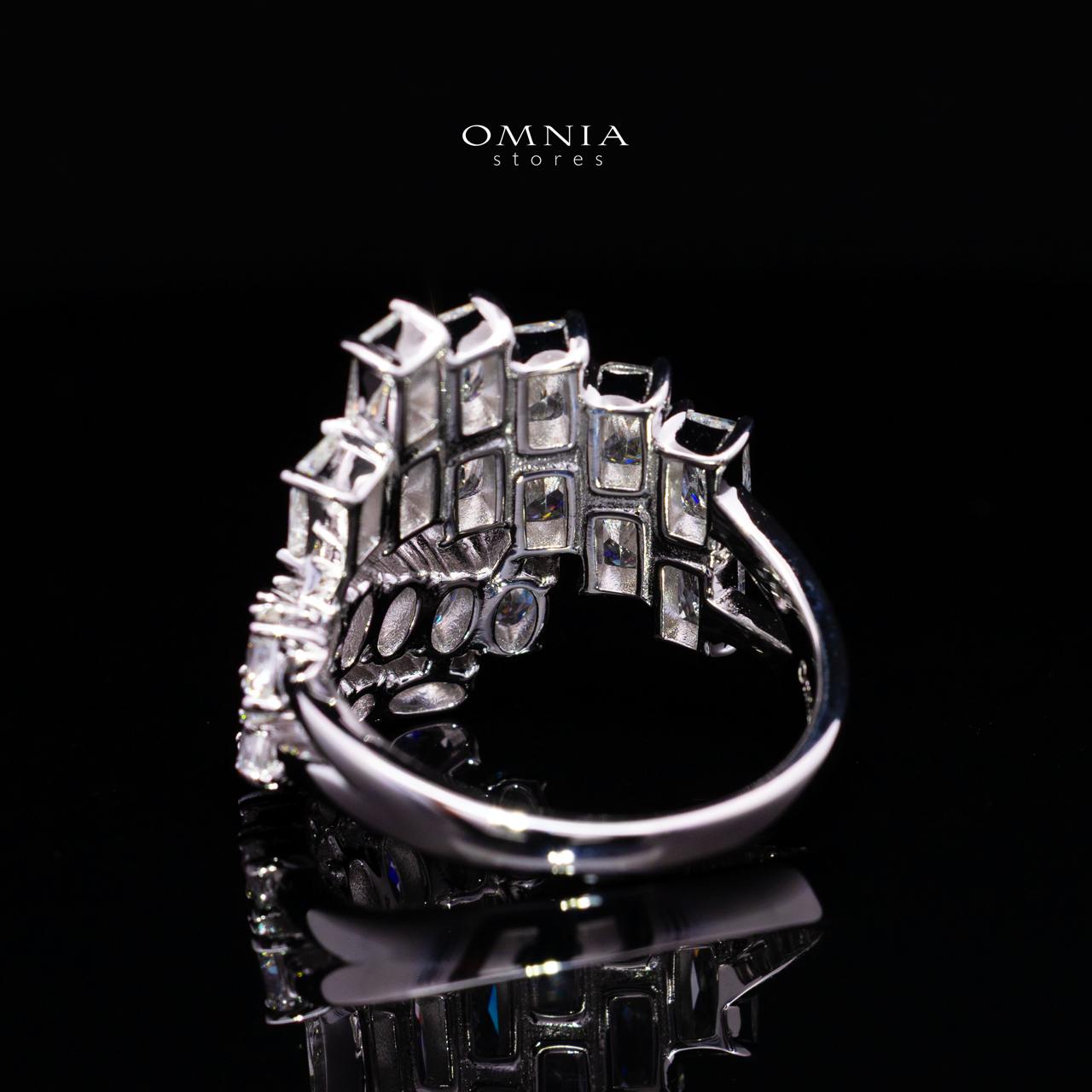 Glaiza White Ring in 925 Silver with Premium Simulated Diamonds