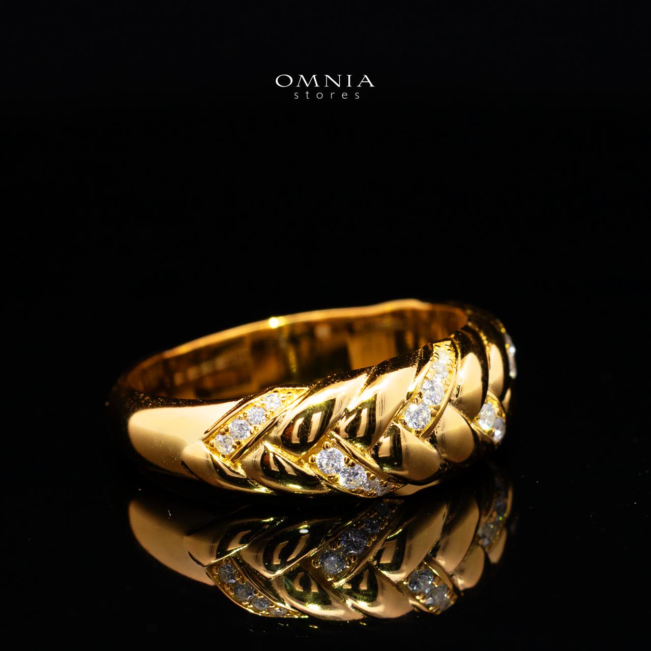 Ashira Gold-Plated Ring in 925 Silver with Premium Simulated Diamonds