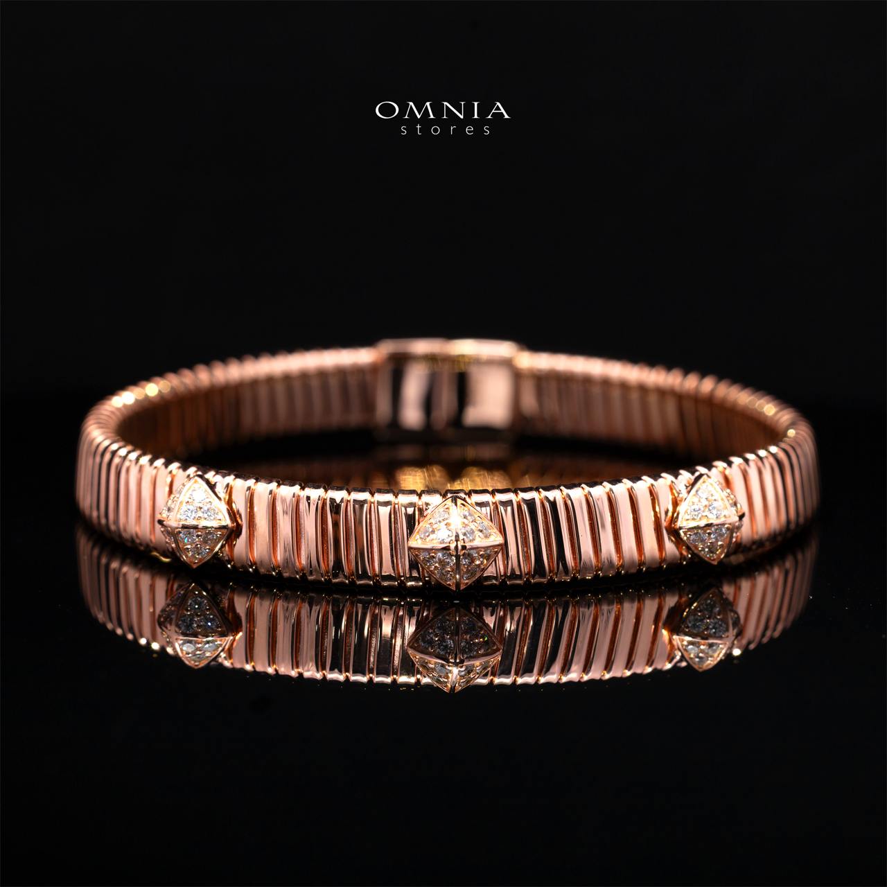 Calyssia Rose Gold Bracelet with High-Quality Premium Simulated Diamonds in 925 Sterling Silver