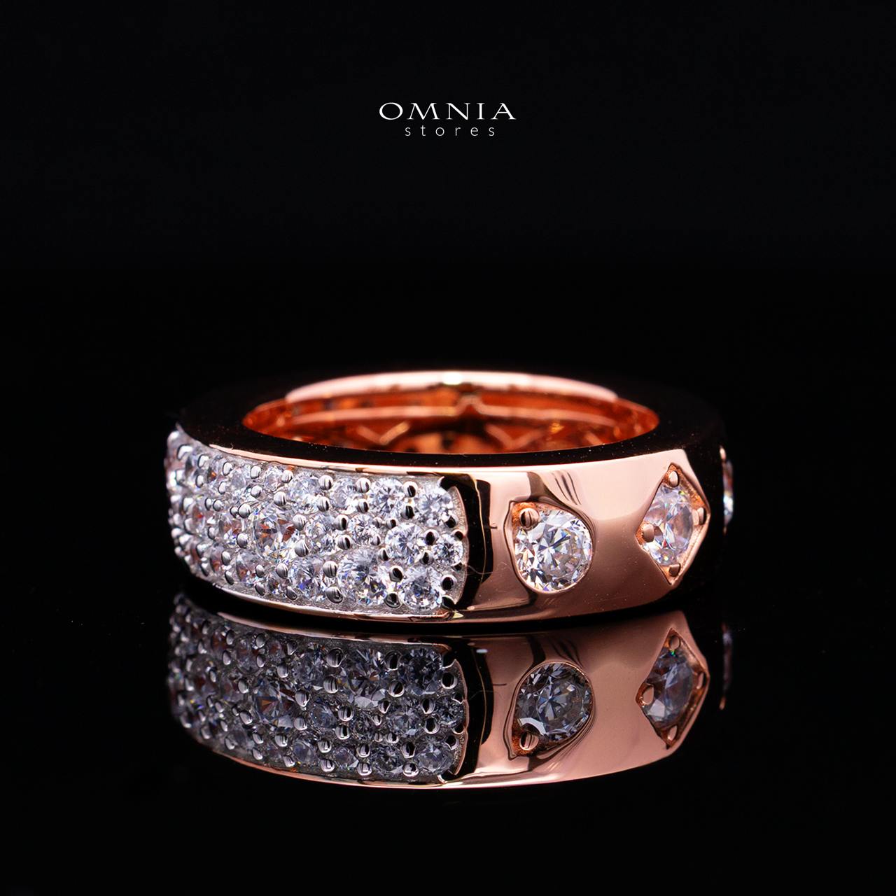 Janna Rose Gold Ring in 925 Silver with Premium Simulated Diamonds
