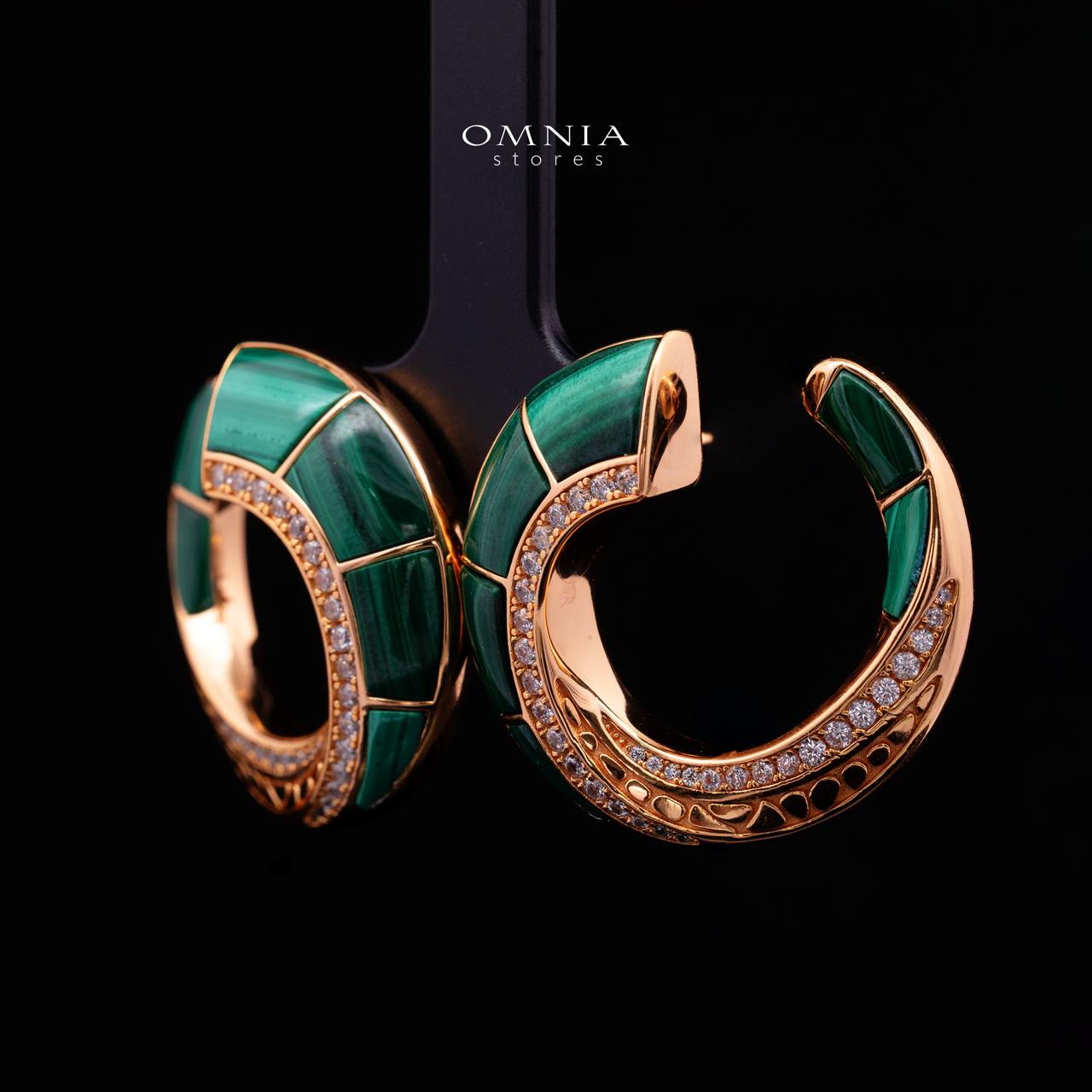 Tahiraa Green Stud Earrings with High-Quality Premium Simulated Diamonds in 925 Sterling Silver