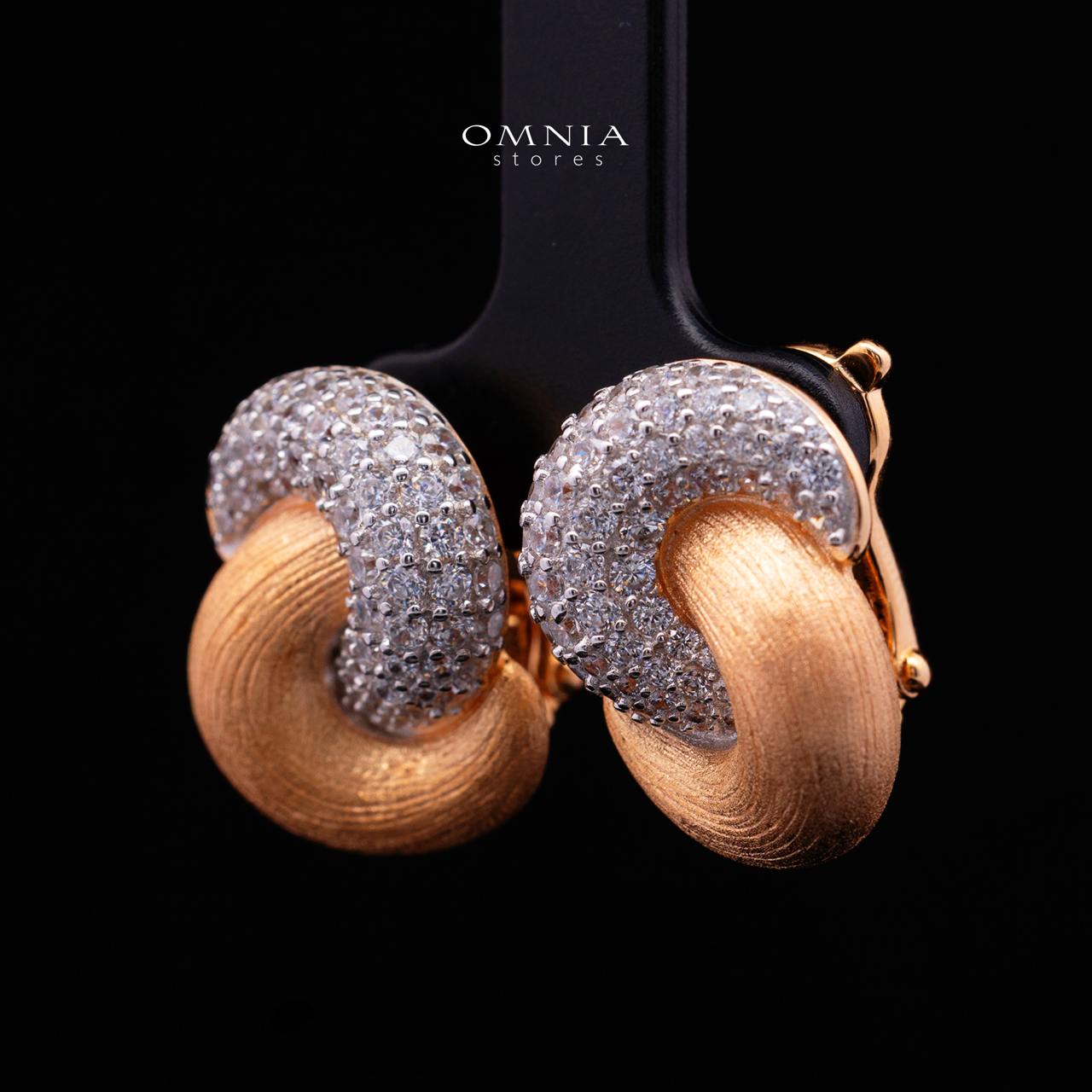 Adaraah Gold-Plated Statement Clip Earrings 925 Sterling Silver | Premium Brilliant-Cut Simulated Diamonds