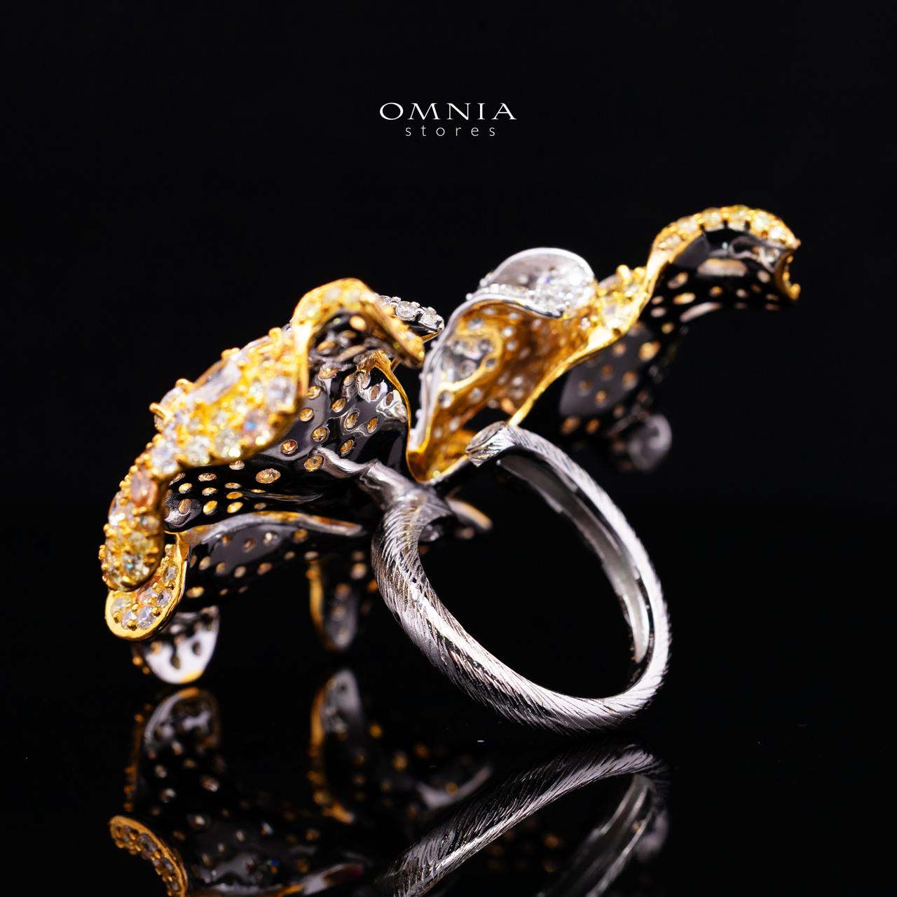 Aria Ruby Red Ring with Premium Simulated Diamond in 925 Silver