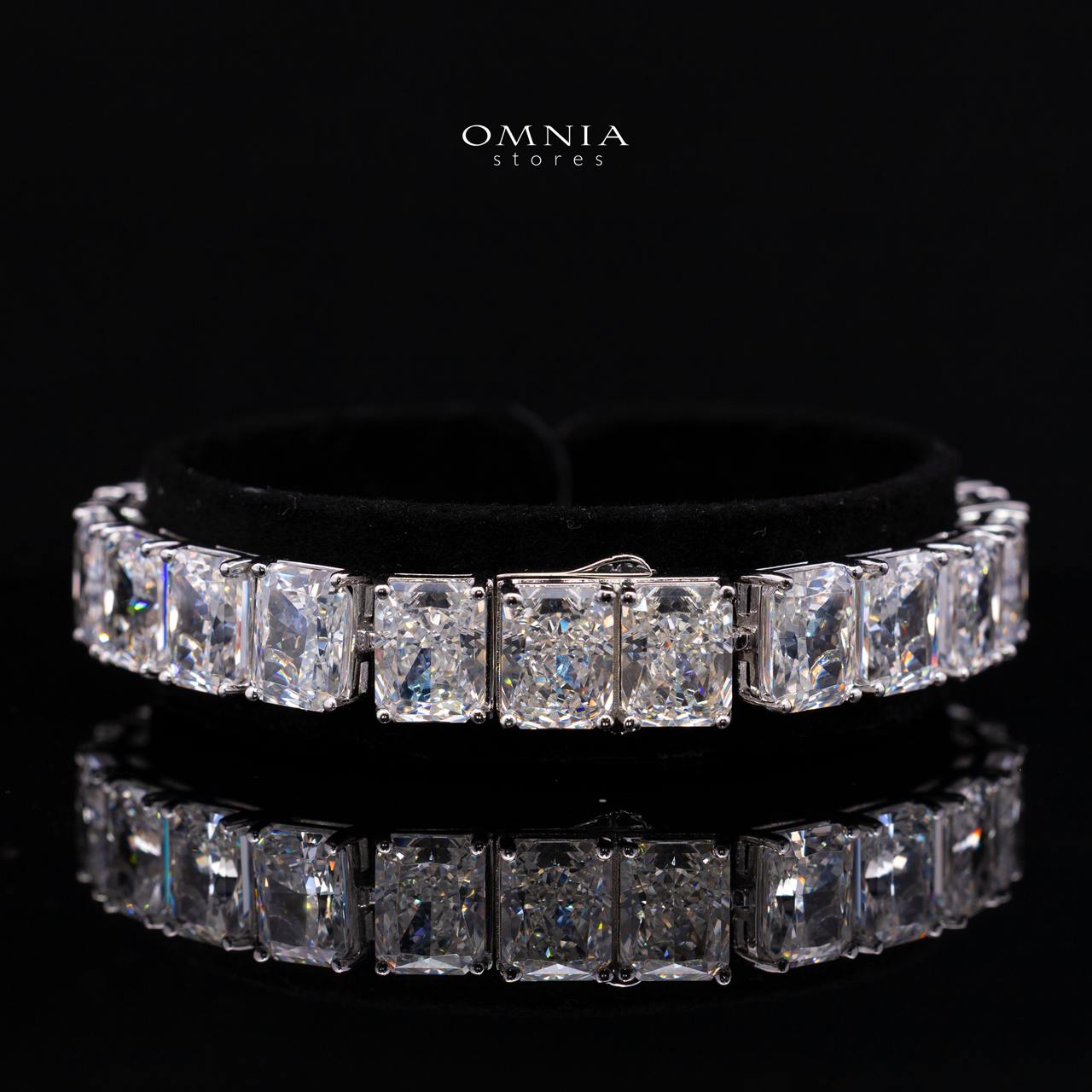 Zarela Radiant Cut Eternity Bracelet with Premium Simulated Diamonds and Certificate in 925 Sterling Silver