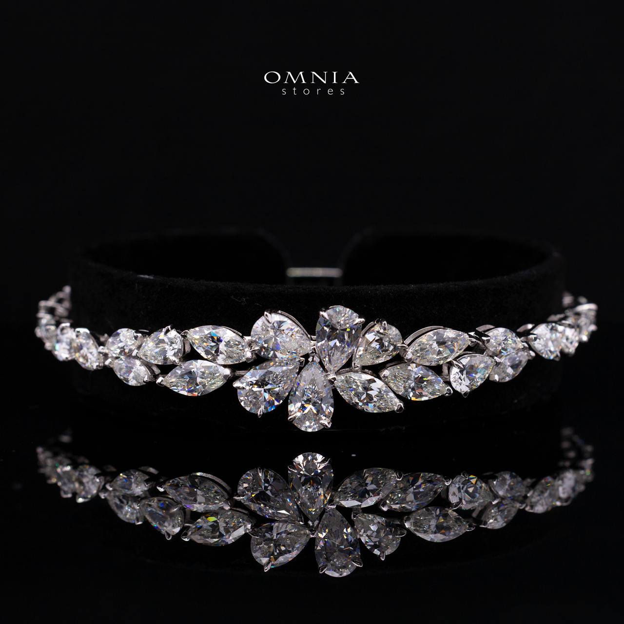 Aviana Floral Cluster Bracelet with Premium Simulated Diamonds and Certificate in 925 Sterling Silver