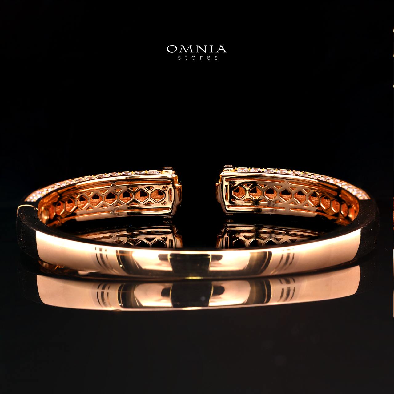 Isalyn Ruby Red Bangle with High-Quality Premium Simulated Diamonds in 925 Sterling Silver
