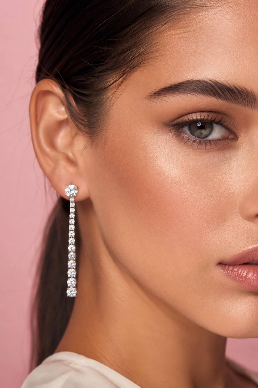 Adaline Drop Earrings — 925 Sterling Silver with Premium Simulated Diamonds