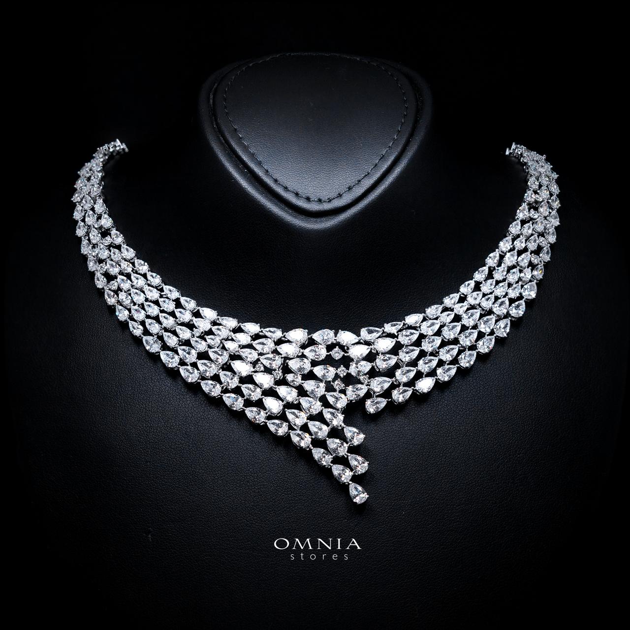 Talia White Luxury Bridal Full Set with High-Quality Simulated Diamonds – Rhodium Plated