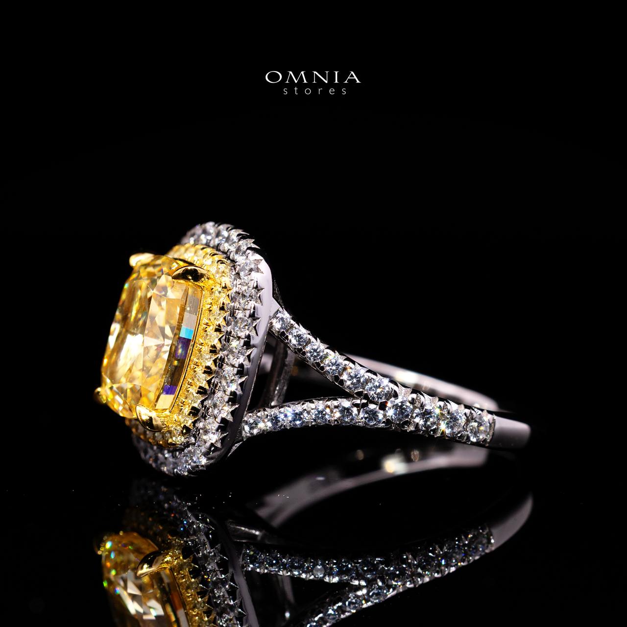 Martina Yellow Ring with Certified Premium Simulated Diamonds in 925 Sterling Silver
