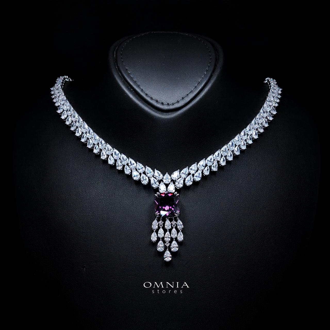 Nazaha Purple Luxury Bridal Full Set with High-Quality Simulated Diamonds – Rhodium Plated