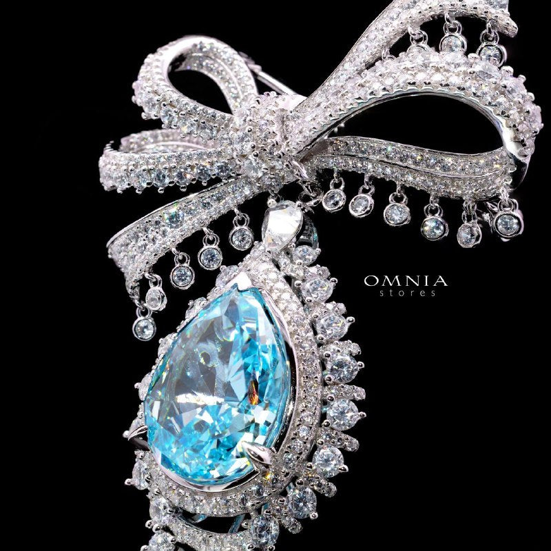 Alani Baby Blue Brooch with Certified High-Quality Premium Simulated Diamonds in 925 Sterling Silver