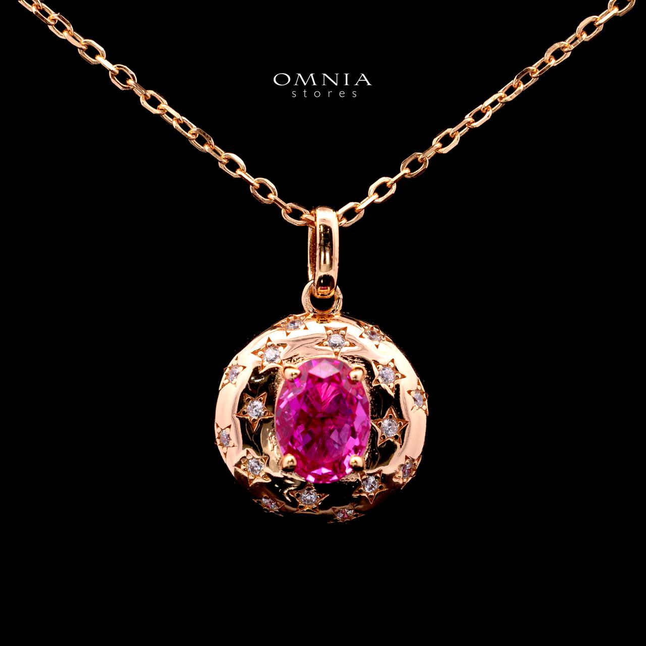 Amanda Rose Gold-Plated Necklace with Certified Premium Simulated Diamonds in 925 Sterling Silver
