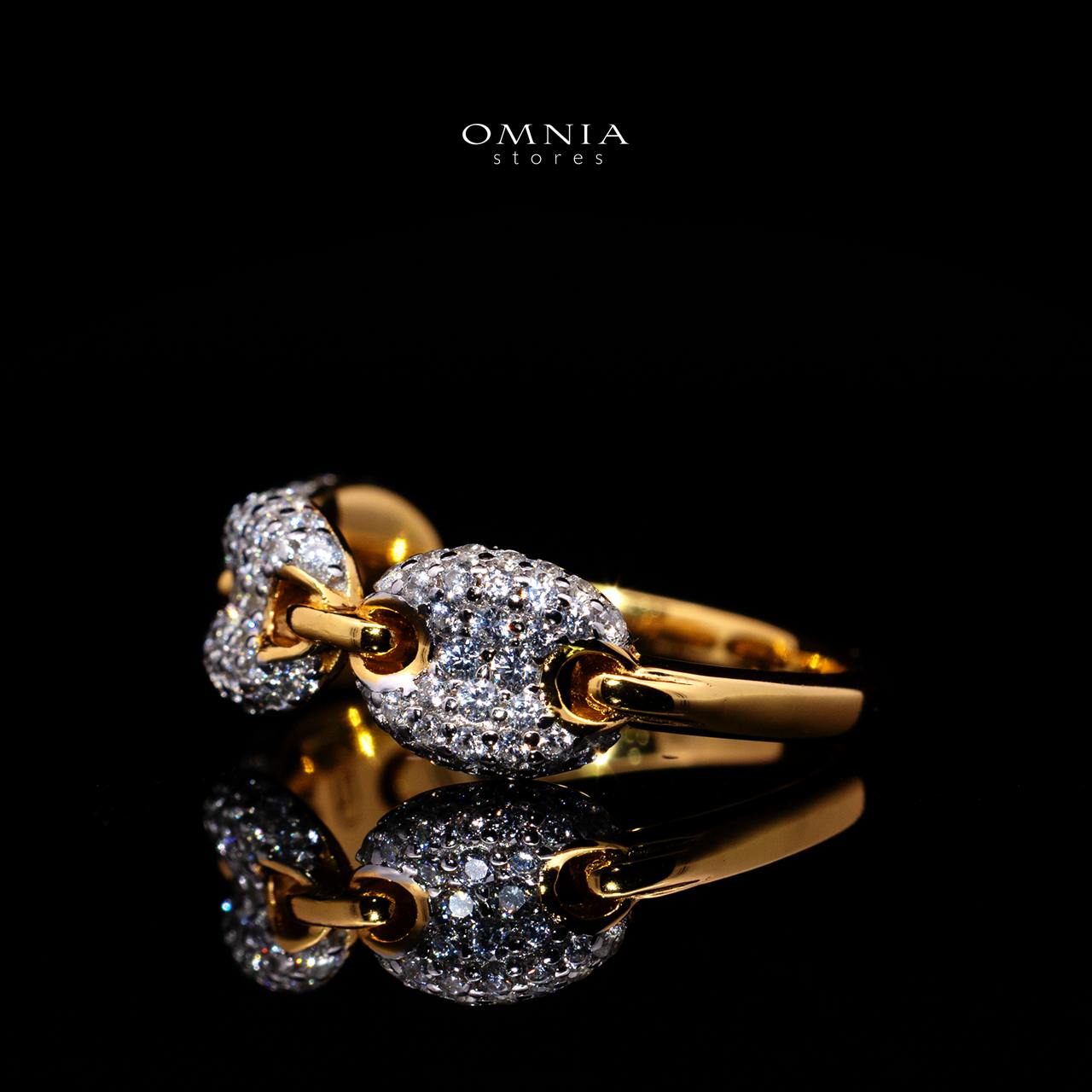 Esmelyn Gold-Plated Ring with Certified Premium Simulated Diamonds in 925 Sterling Silver