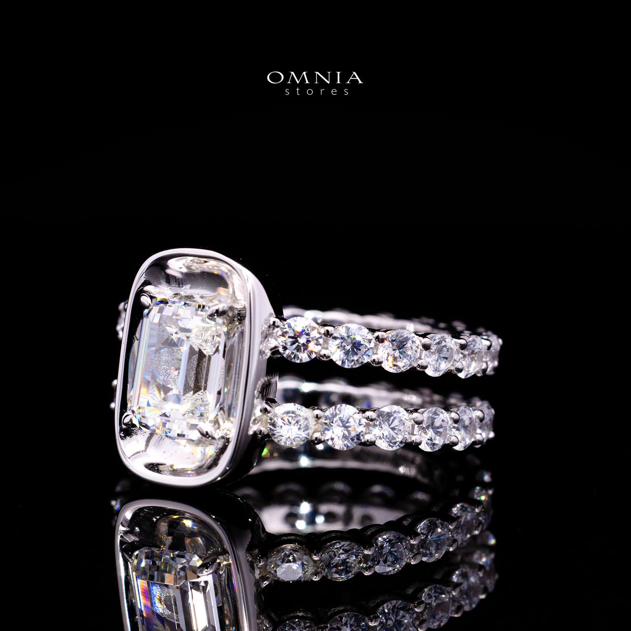 Kamili White Ring with Certified High-Quality Premium Simulated in 925 Sterling Silver