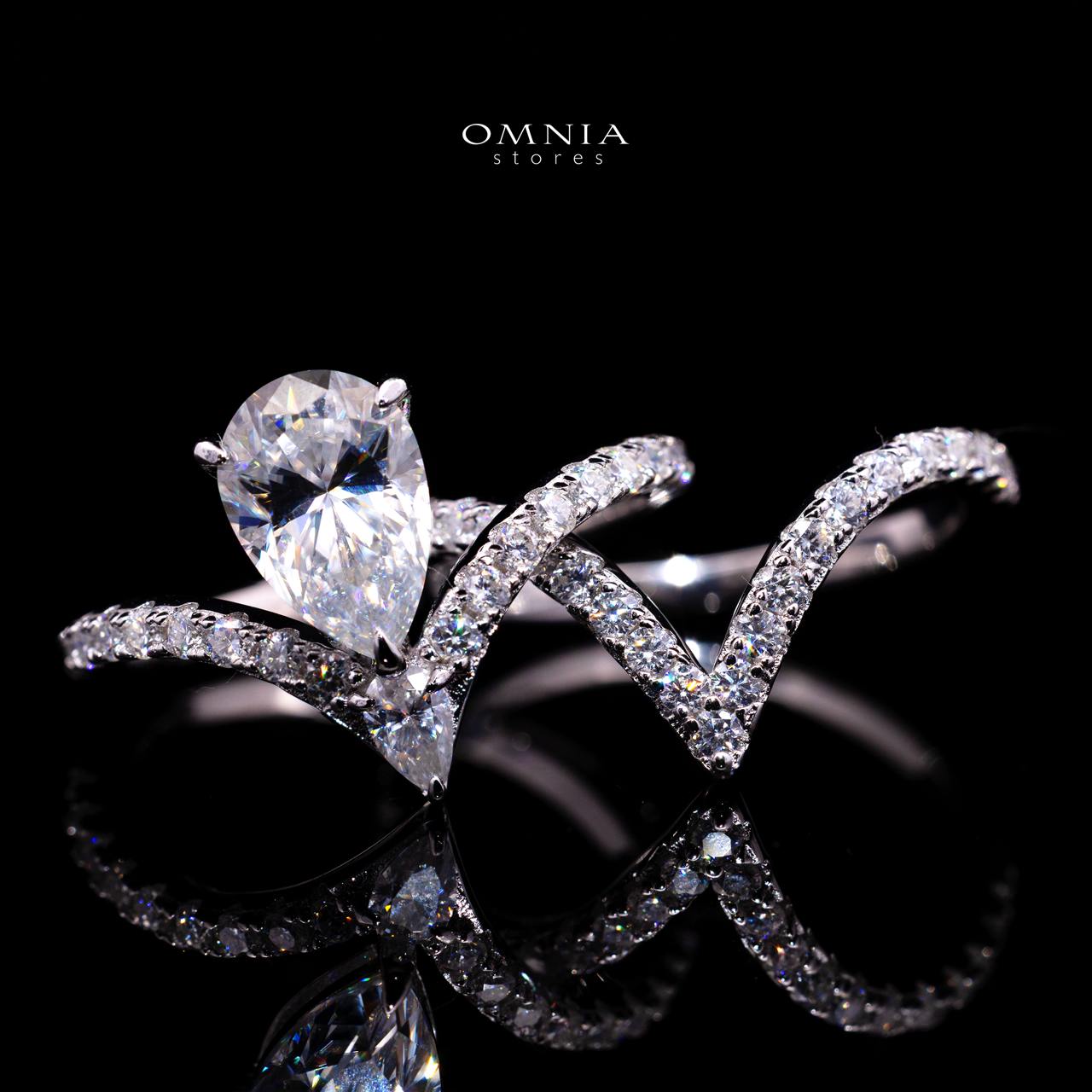 Katrin Pear-Cut Moissanite Ring 6x9mm (1.5CT) in 925 Sterling Silver