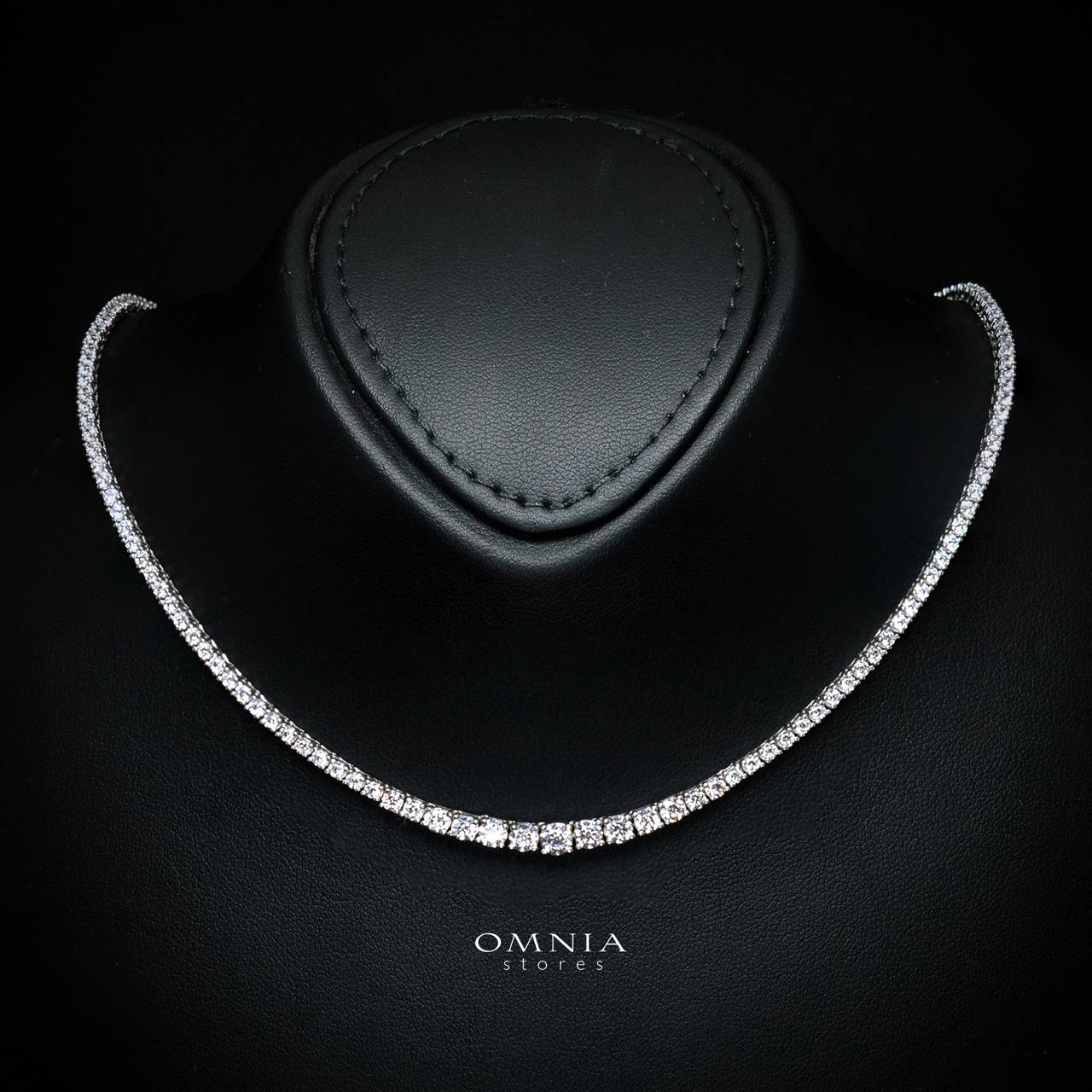 Omnia Zoya White Tennis Necklace, Earrings and Bracelet Set in 925 Silver with High Quality Simulated Diamonds