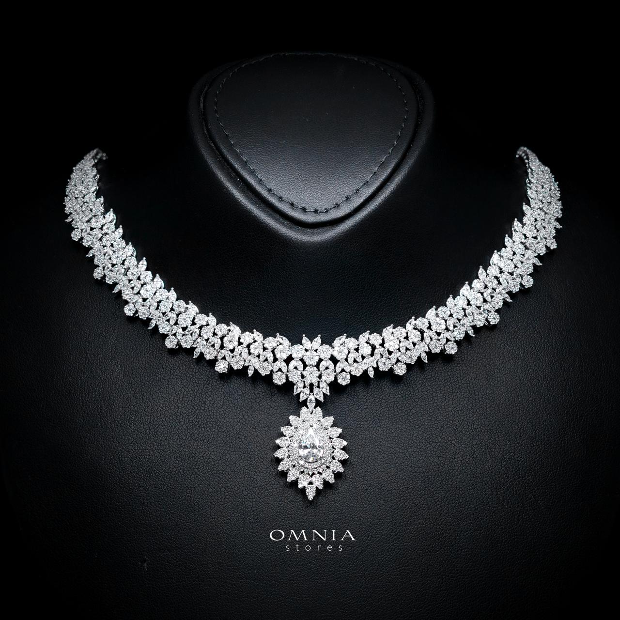 Ayrine White Luxury Bridal Full Set with High-Quality Simulated Diamonds – Rhodium Plated