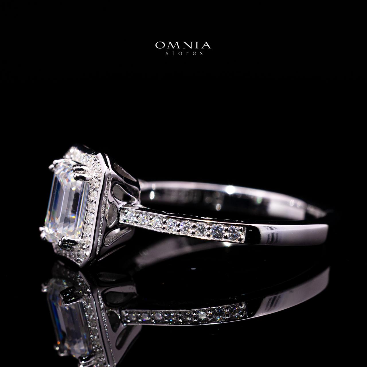 Diane Emerald-Cut Moissanite Ring 5x7mm (1CT) in 925 Sterling Silver Gold Plated
