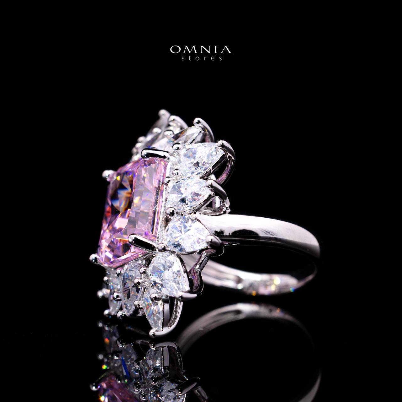 Lauryn Pink Ring with Certified Premium Simulated Diamonds in 925 Sterling Silver