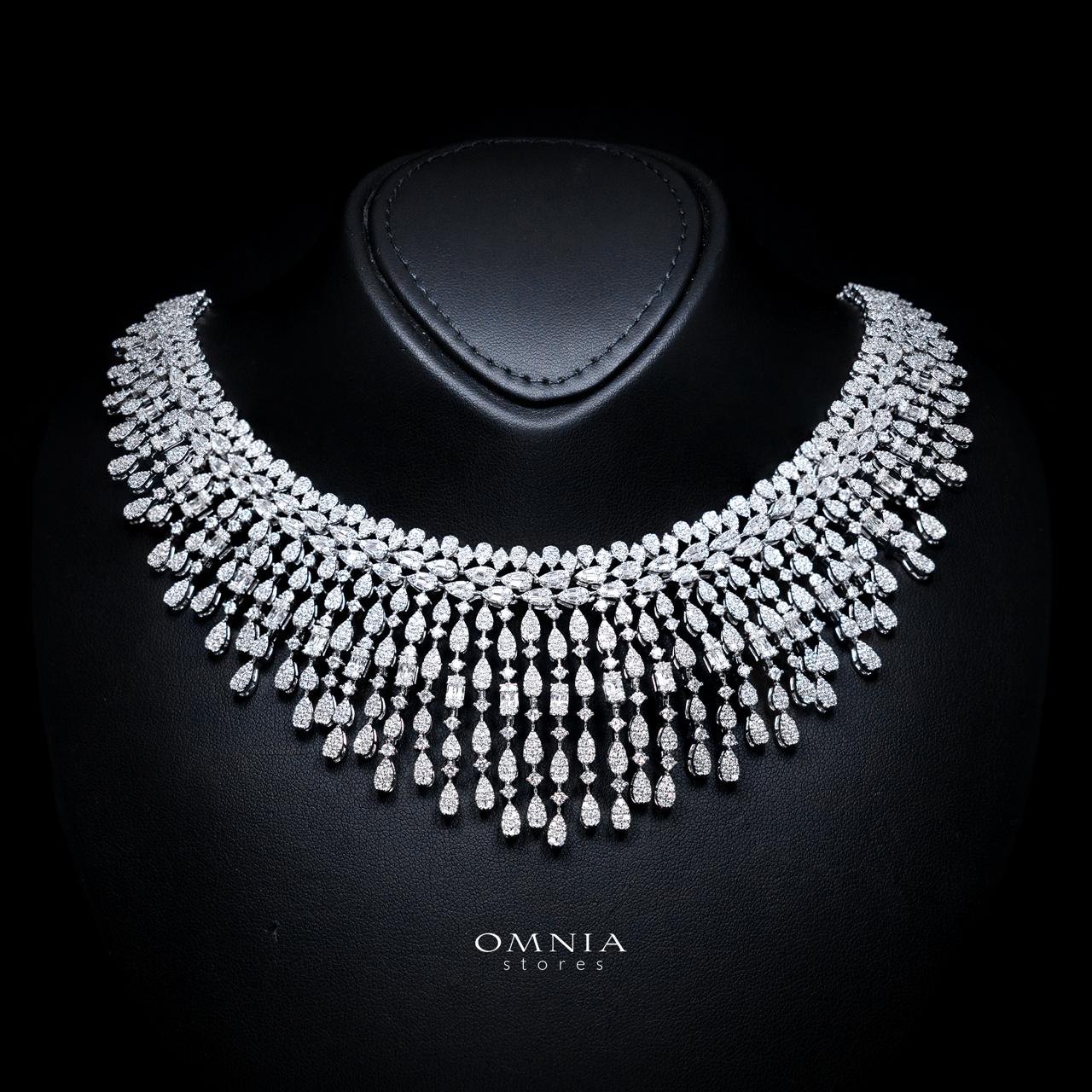 Adaliya Luxury Bridal Full Set with High-Quality Simulated Diamonds – Rhodium Plated