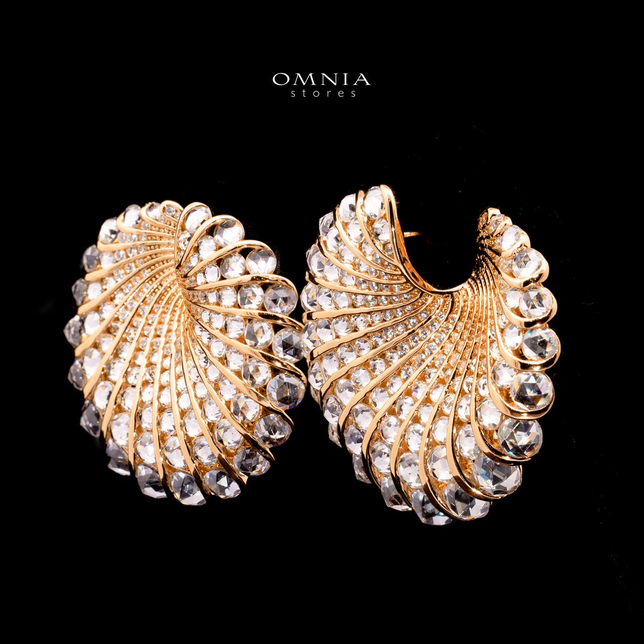 Maria Rose Gold Premium Rhodium-Plated Alloy Earrings with High-Quality Simulated Diamonds