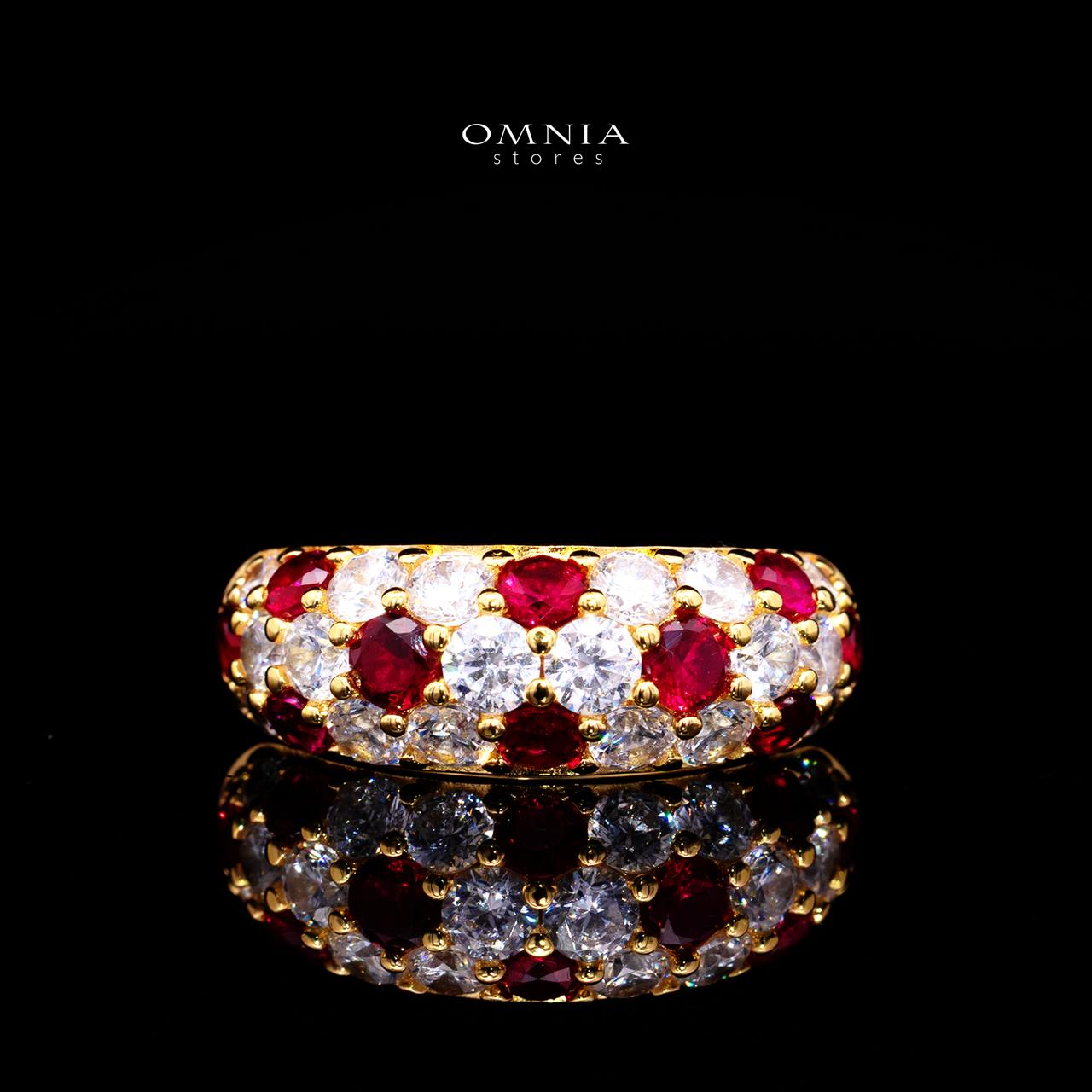 Angie Gold-Plated Ring with Certified Premium Simulated Diamonds in 925 Sterling Silver