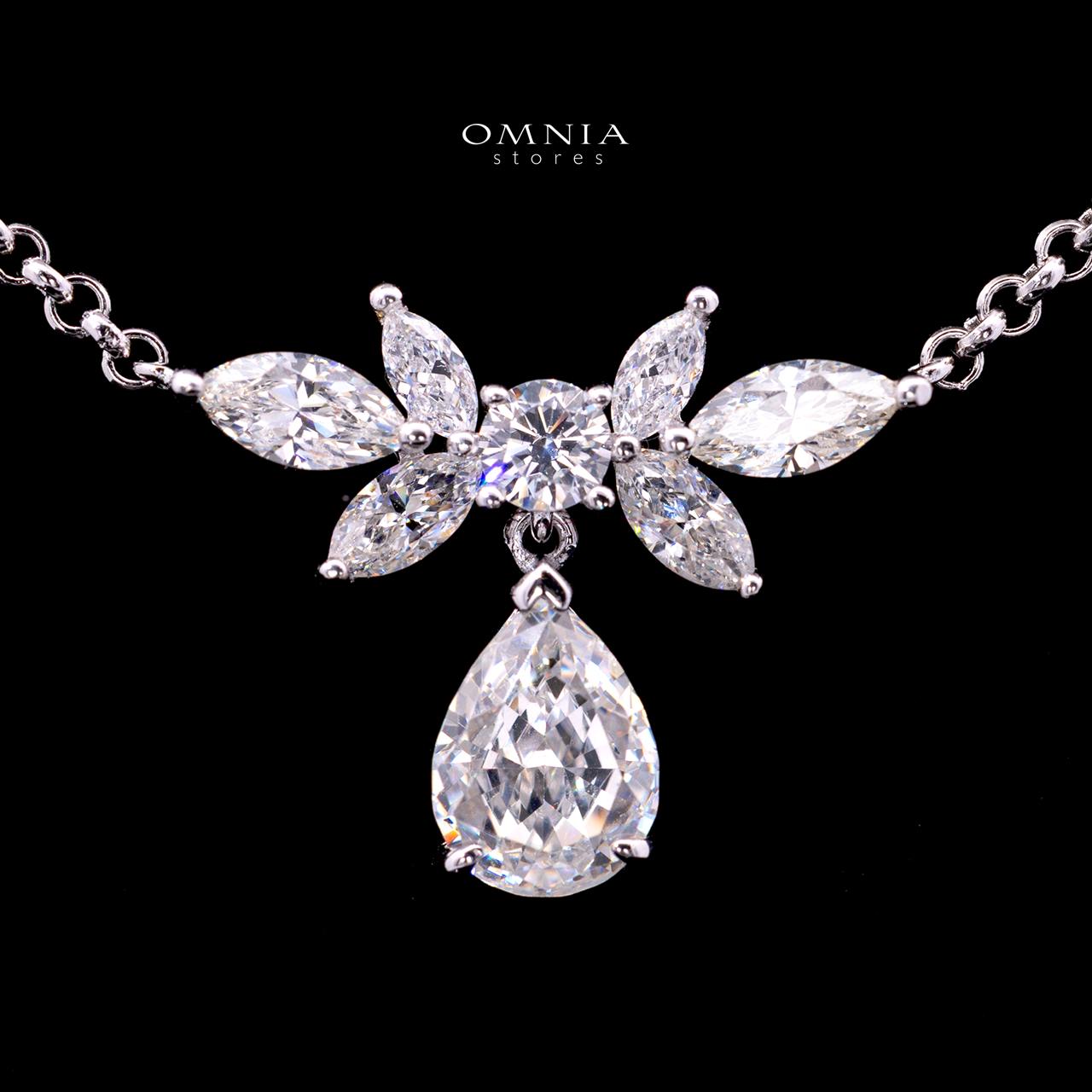 Brittany Necklace with Certified Premium Simulated Diamonds in 925 Sterling Silver