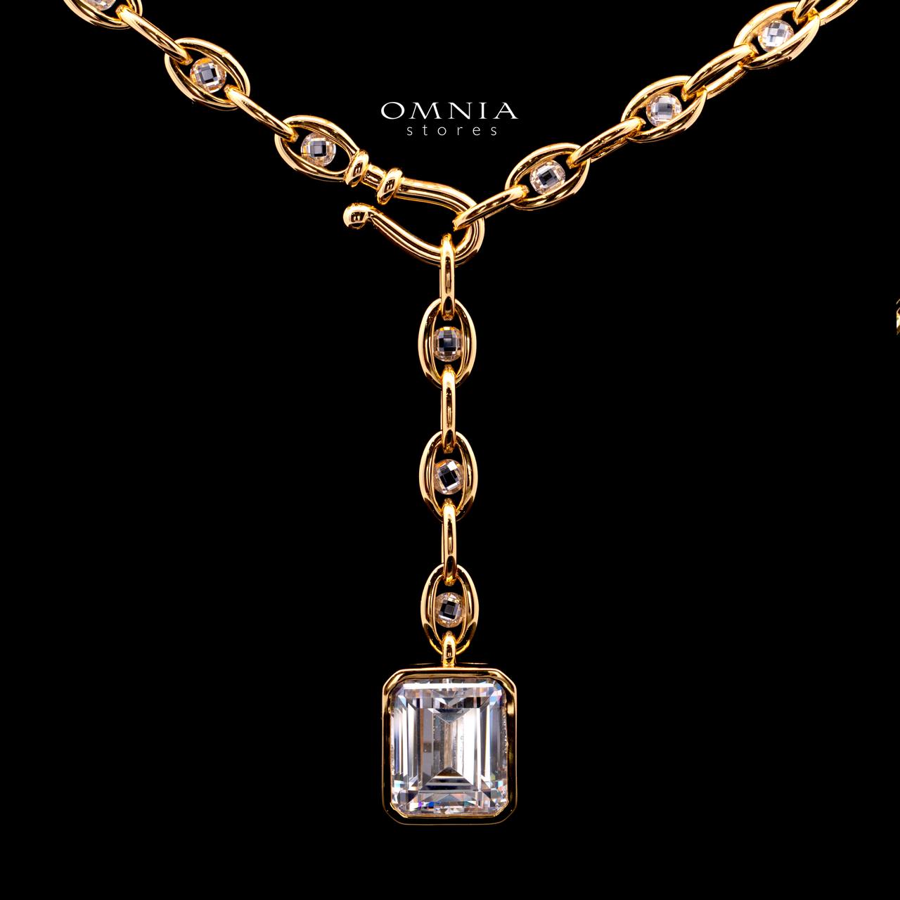Evie Gold-Plated Necklace with Certified Premium Simulated Diamonds in 925 Sterling Silver