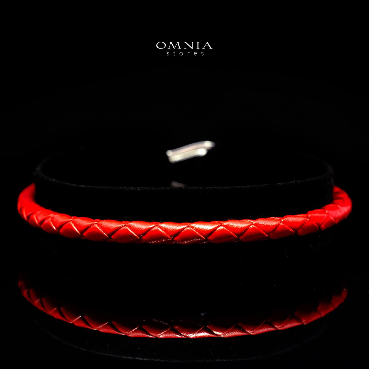 Ayeisa Woven Red Leather Bracelet with Certified High-Quality Premium Simulated Diamonds in 925 Sterling Silver