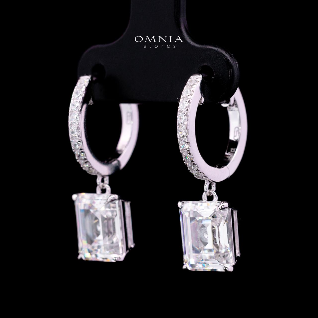 Ethna Drop Earring with Certified High-Quality Premium Simulated Diamonds in 925 Sterling Silver