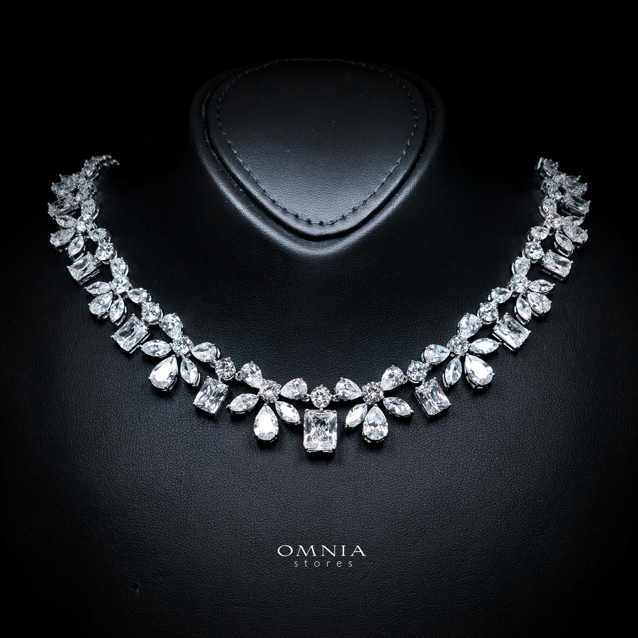 Rizza White Luxury Bridal Full Set with High-Quality Simulated Diamonds – Rhodium Plated