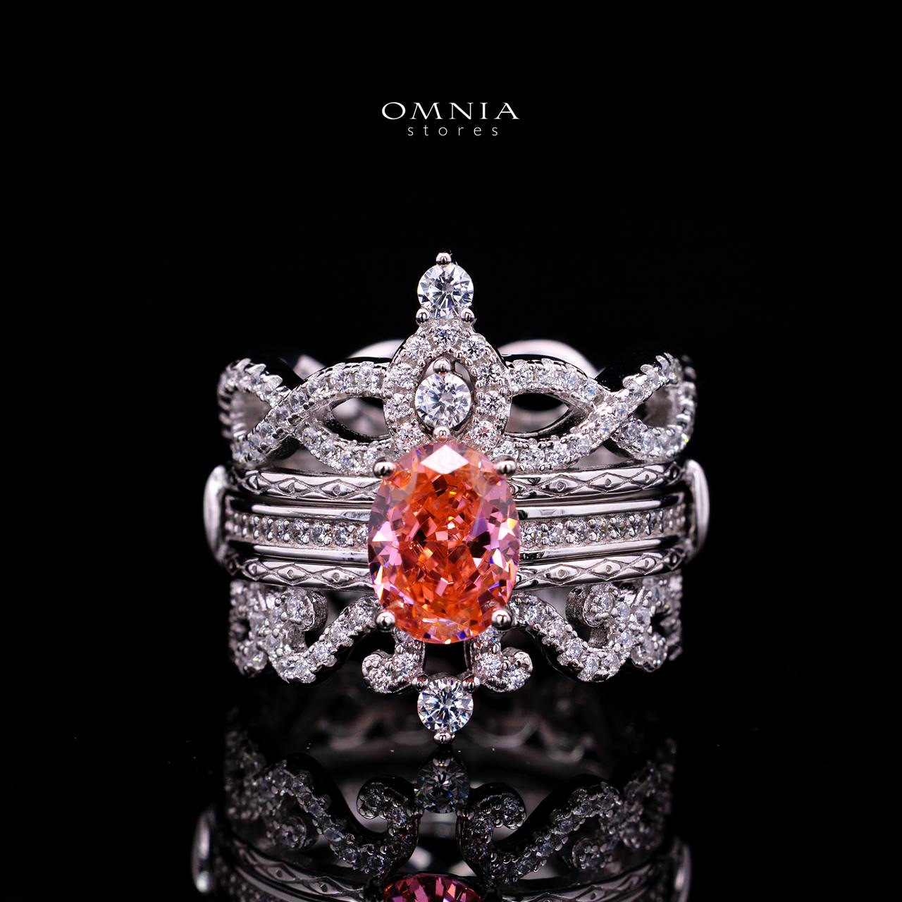 Carlyn Royal Crown Interchangeable Ring Set with Certified Premium Simulated Diamonds in 925 Sterling Silver