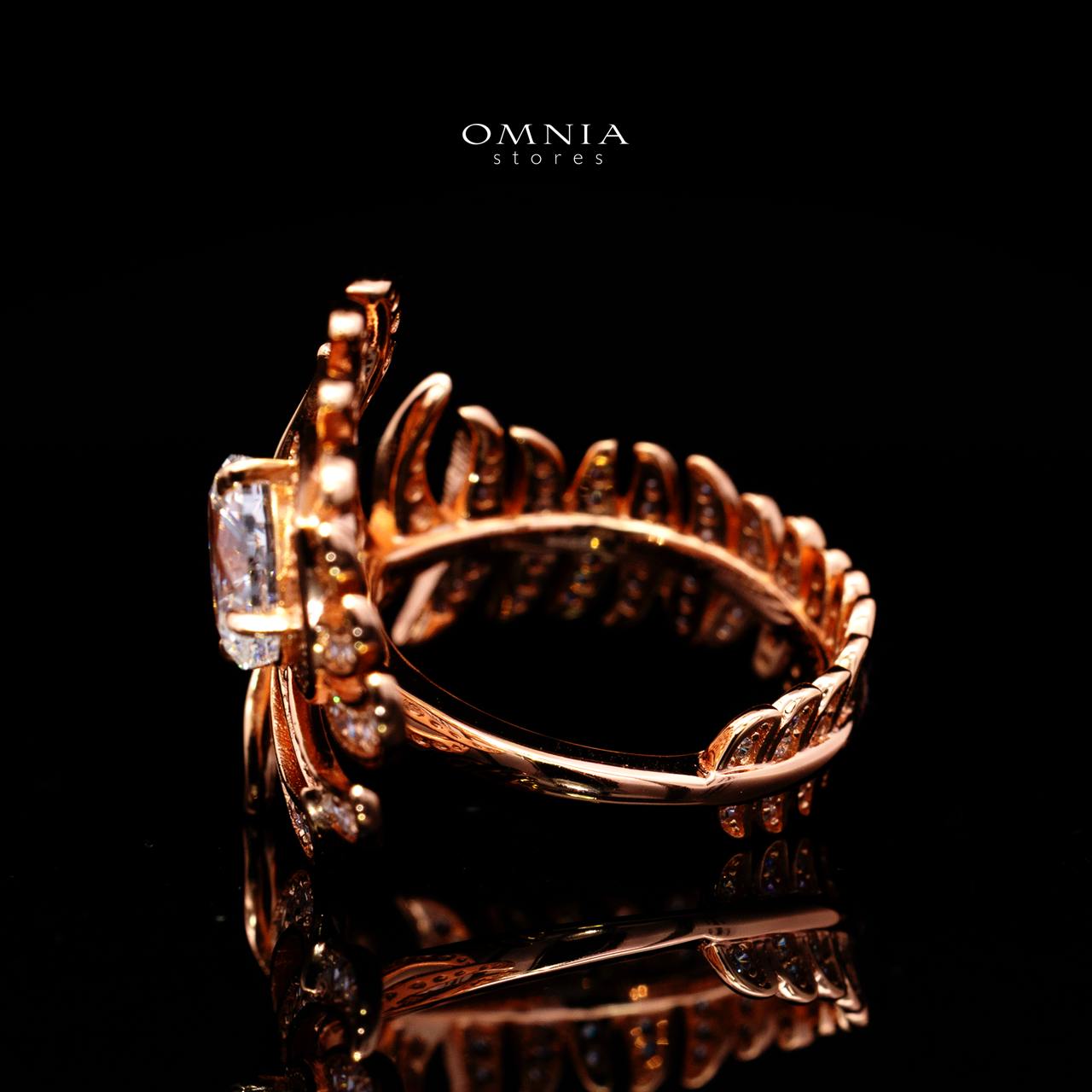 Teshi Rose Gold Ring with Certified High-Quality Premium Simulated Diamonds in 925 Sterling Silver