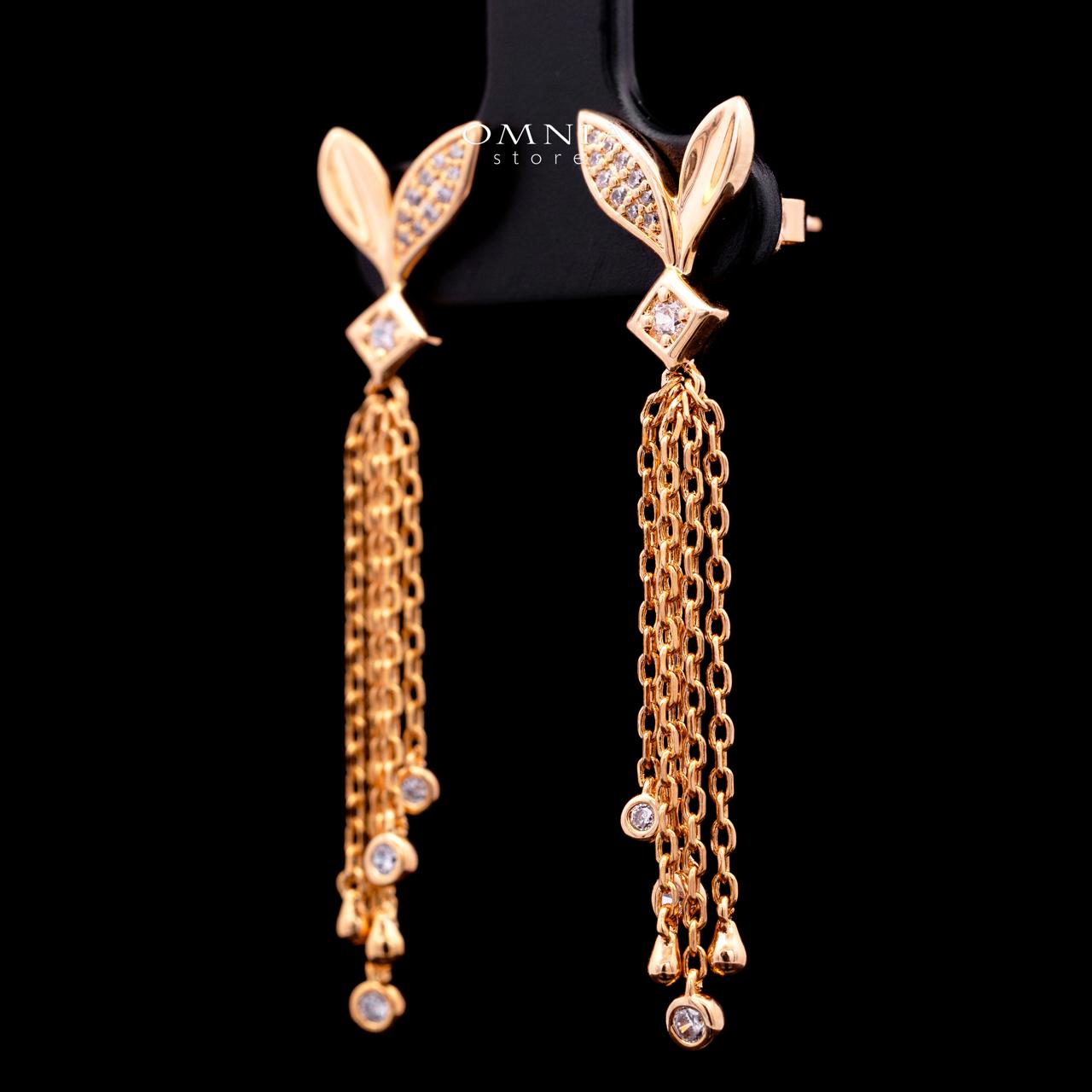 Carla Rose Gold Premium Rhodium-Plated Alloy Earring with High-Quality Simulated Diamonds