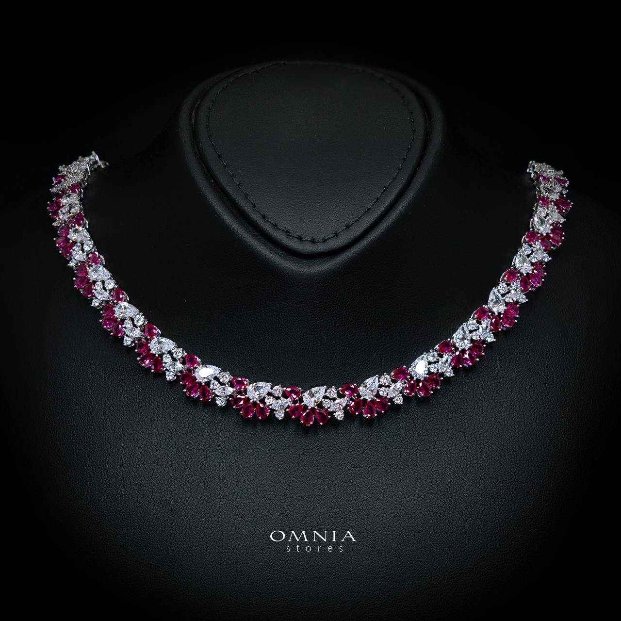 Safira Ruby Red Luxury Bridal Full Jewelry Set with High-Quality Premium Simulated Diamonds