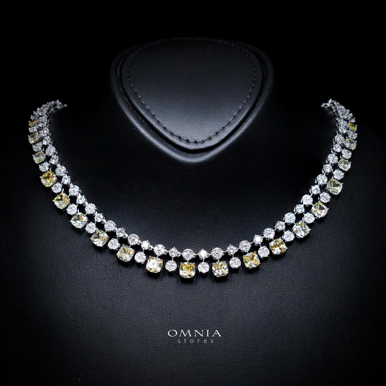 Maisie Yellow Luxury Bridal Full Set with High-Quality Simulated Diamonds – Rhodium Plated