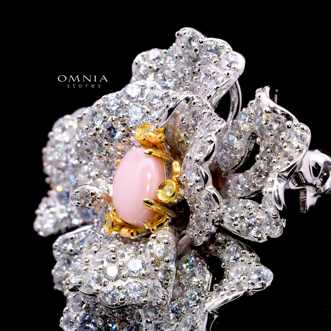 Mayana Brooch with High-Quality Premium Simulated Diamonds in 925 Sterling Silver