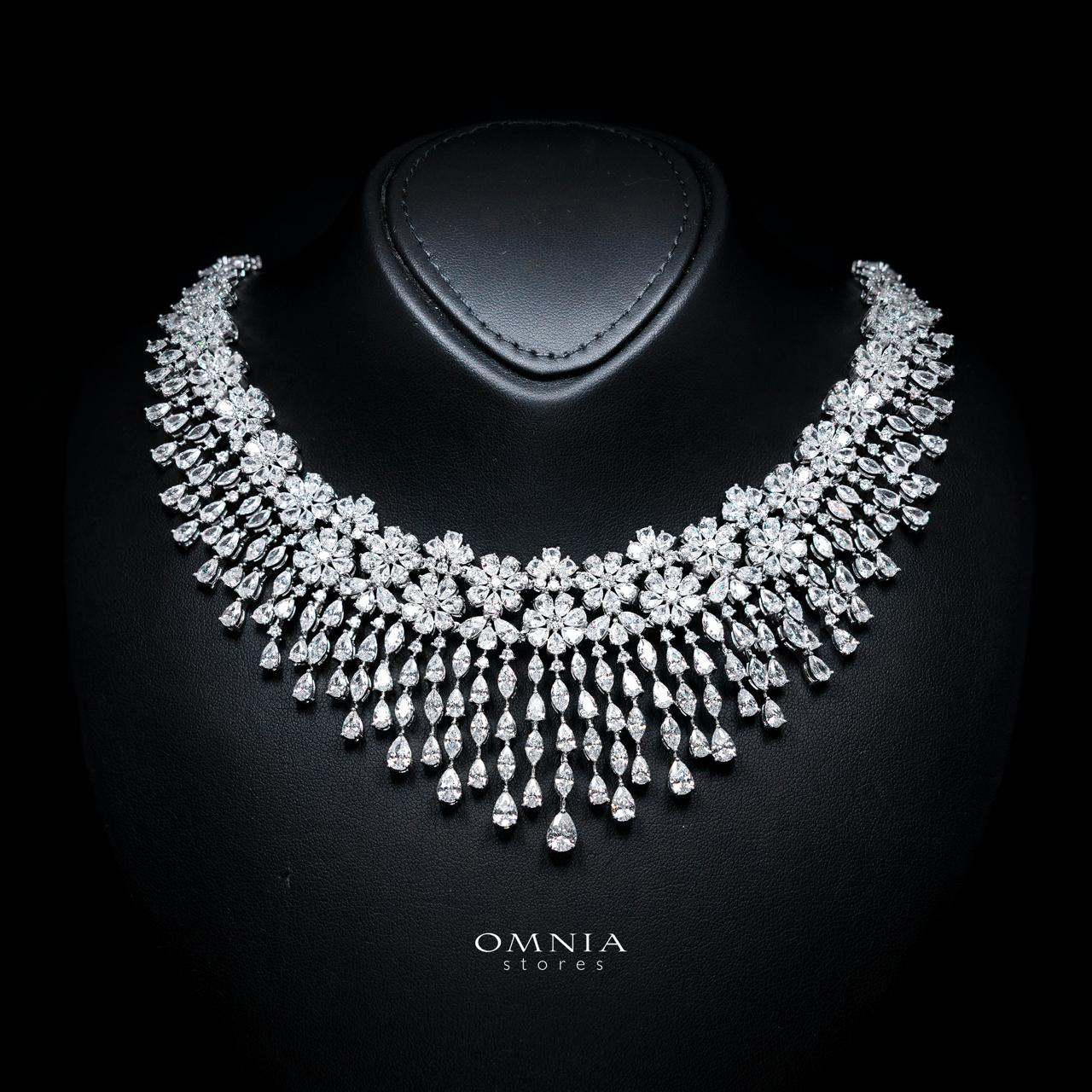 Seema White Luxury Bridal Full Set with High-Quality Simulated Diamonds – Rhodium Plated