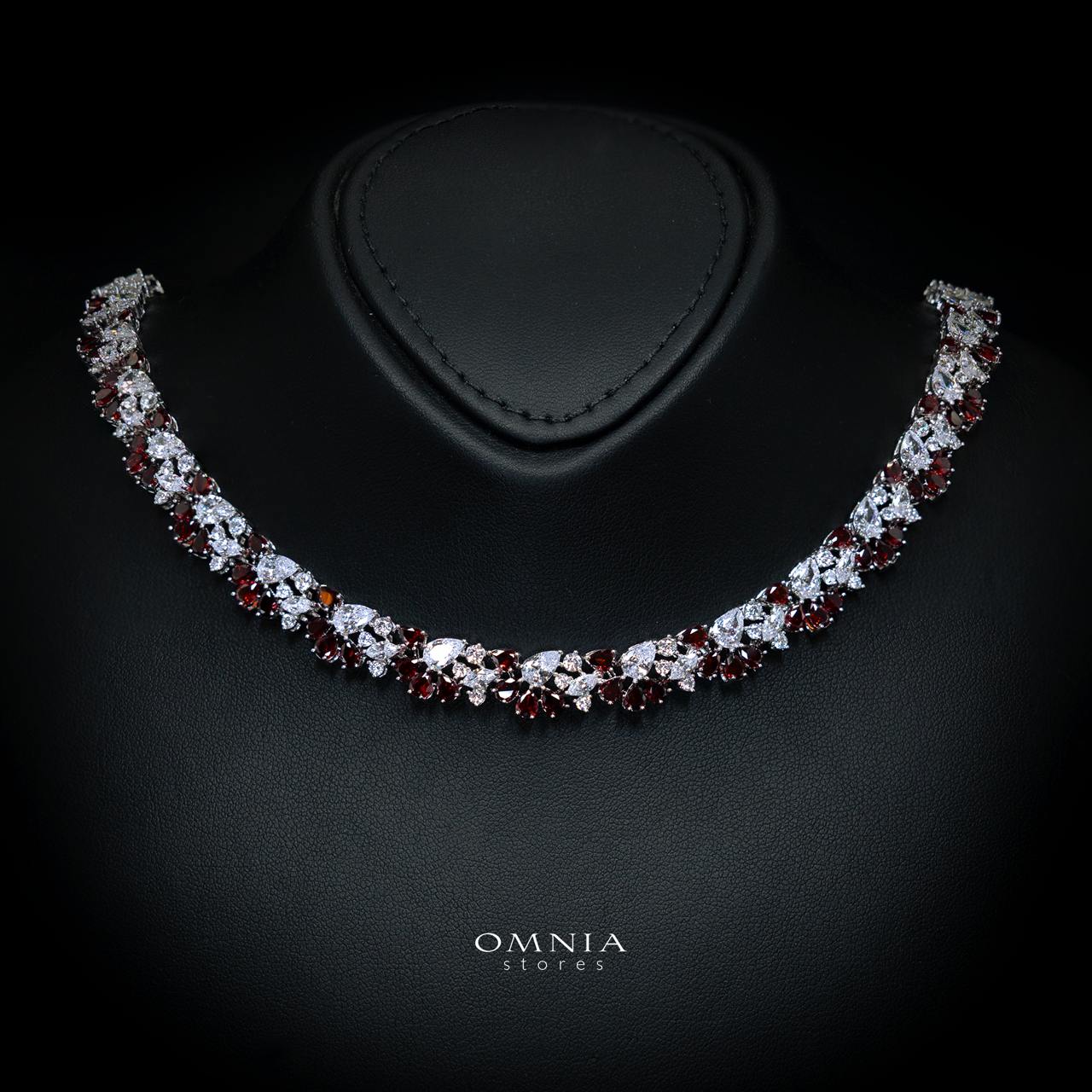 Safira Red Luxury Bridal Full Jewelry Set with High-Quality Premium Simulated Diamonds