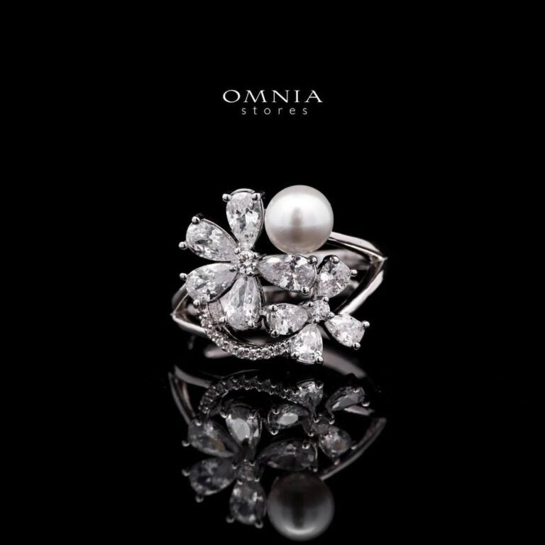 Omnia Sahar Multi-Layer Pearl Bridal Full Set with High Quality Simulated Diamond