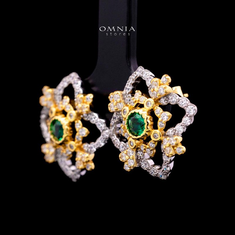 Aureliana Gold Plated Earrings with Certified High-Quality Simulated Diamonds in 925 Sterling Silver