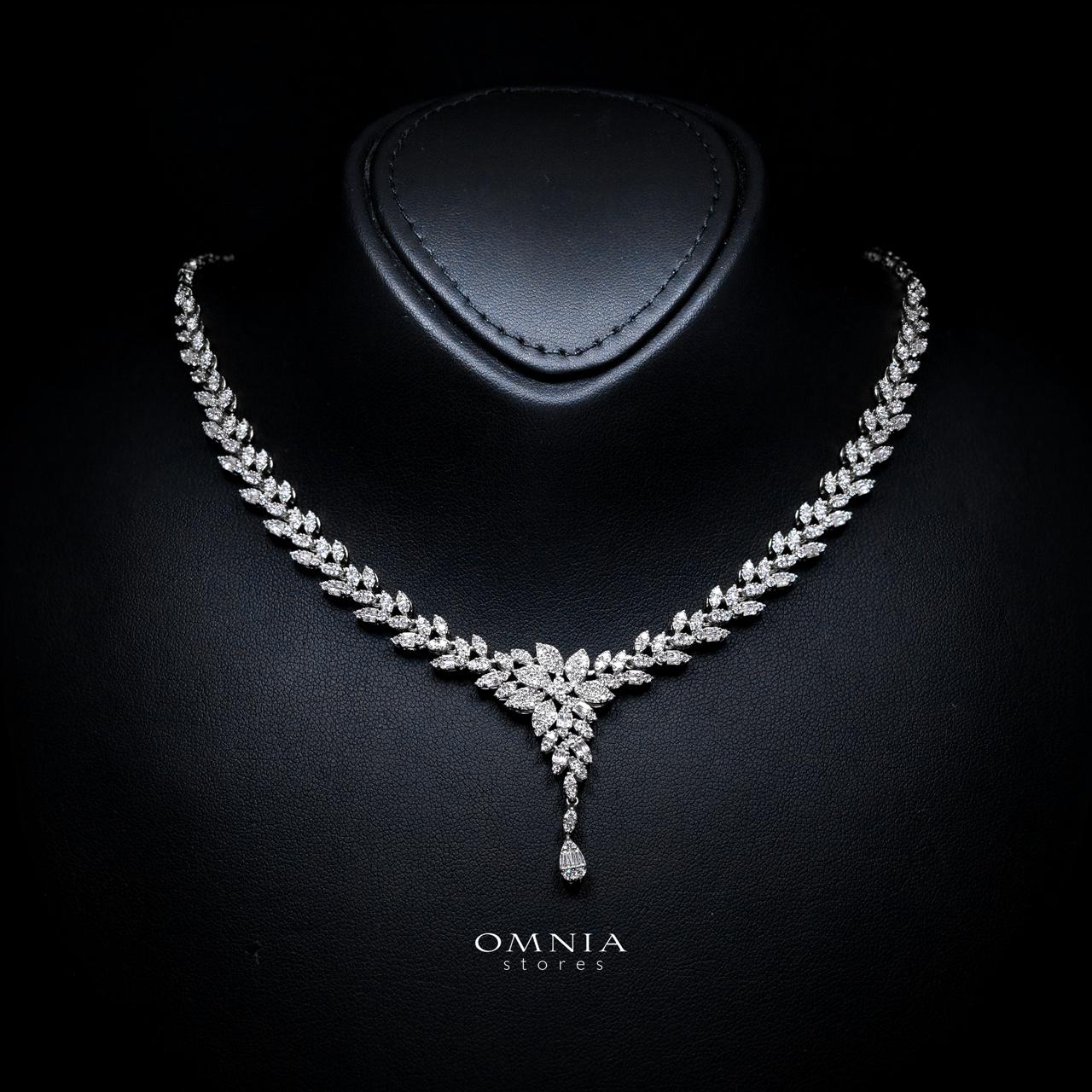 Farrah White Luxury Bridal Full Set with High-Quality Simulated Diamonds – Rhodium Plated