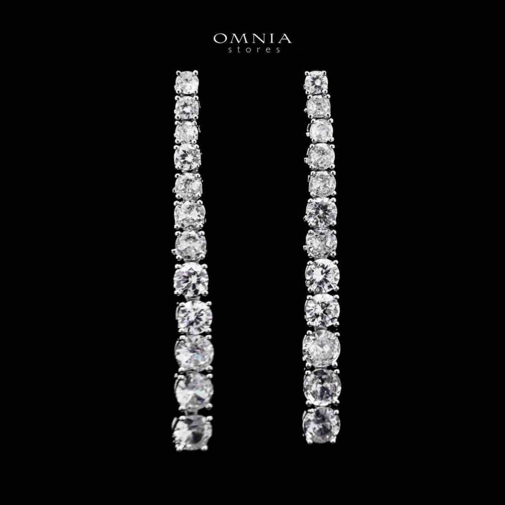Omnia Huda White Luxury Bridal Full Set in High Quality Zircon Stone in Rhodium Plated
