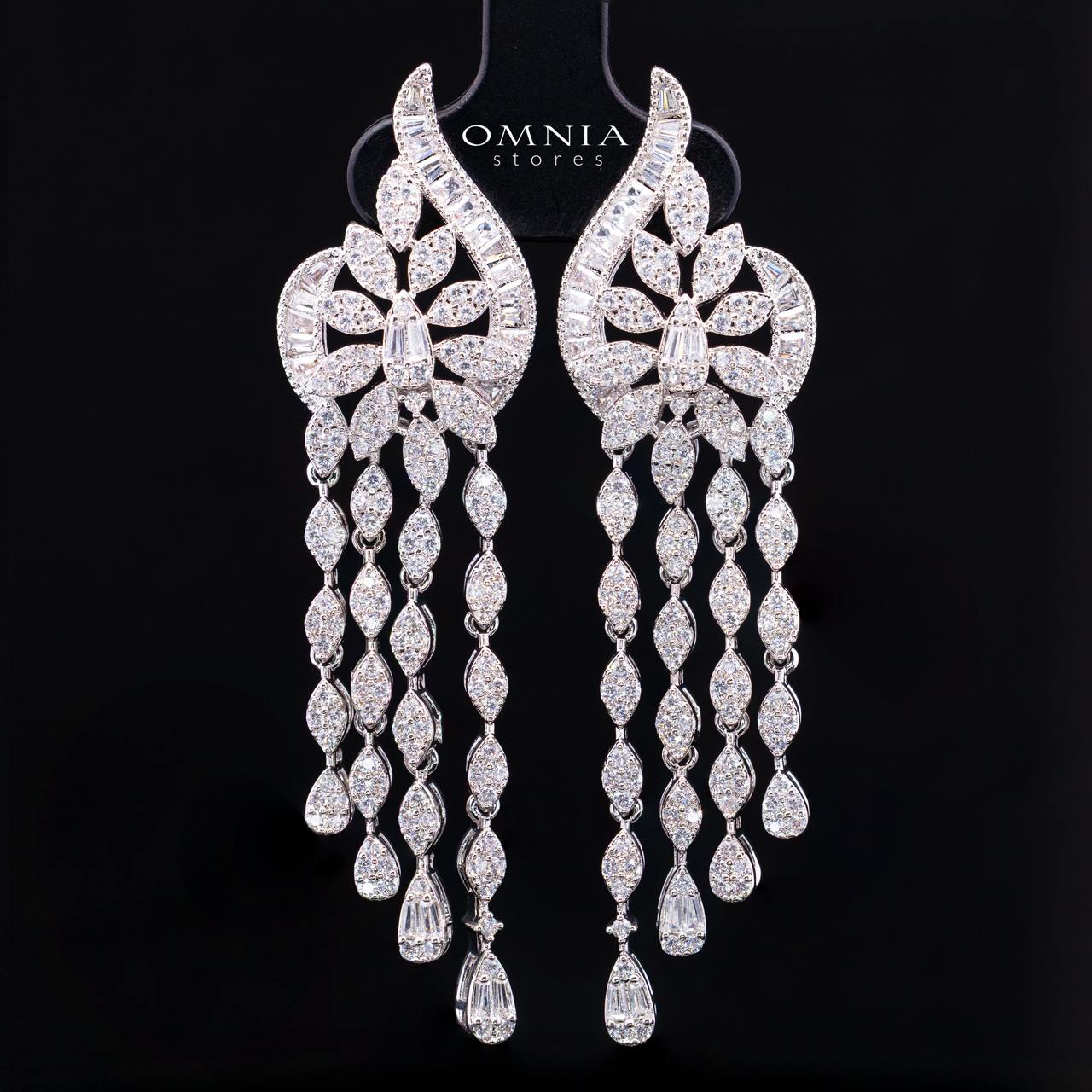 Fariyma Pearl White Luxury Bridal Full Set with High-Quality Simulated Diamonds and Rhodium Plating