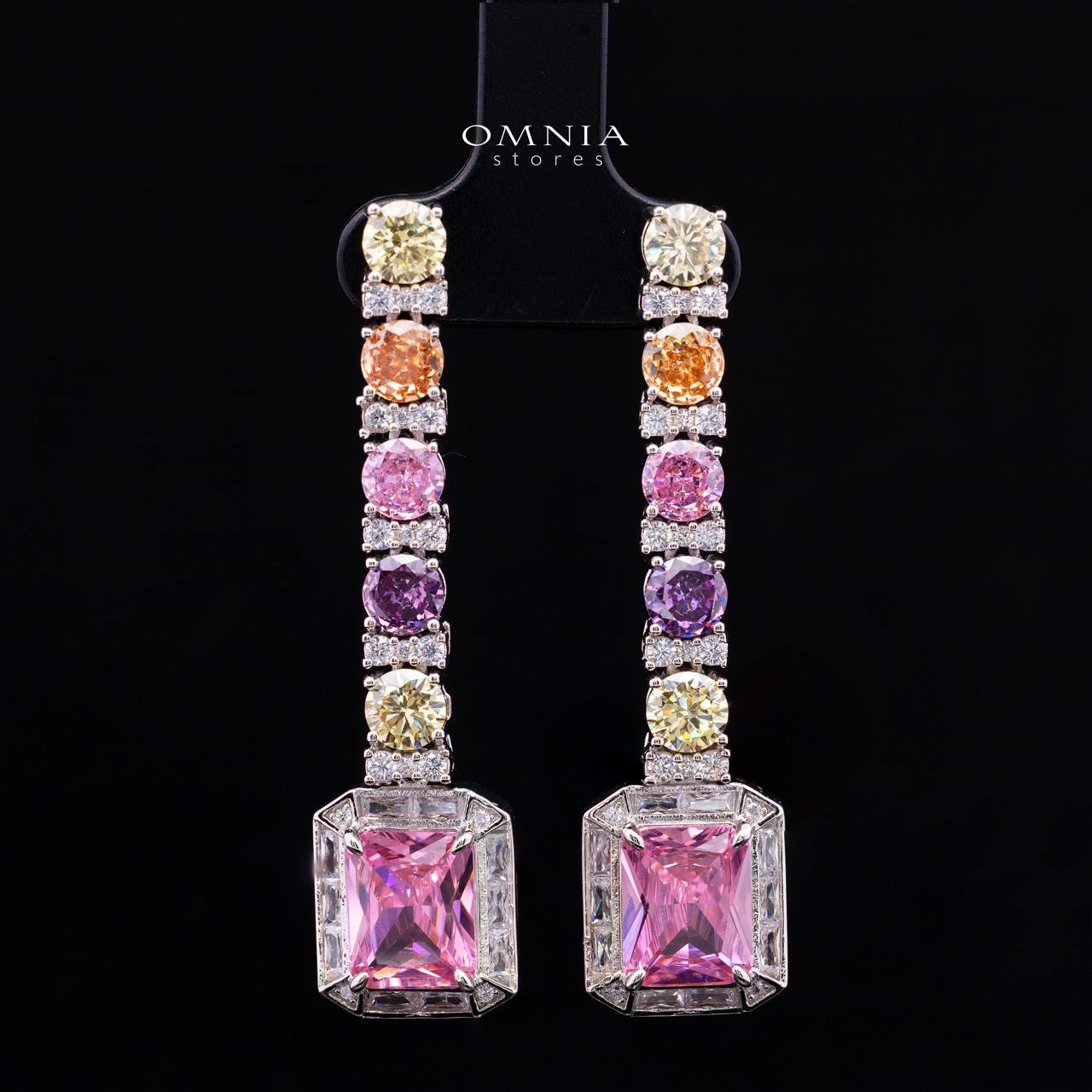 Rahmira Multicolor Luxury Bridal Full Jewelry Set with High-Quality Premium Simulated Diamonds – Rhodium-Plated