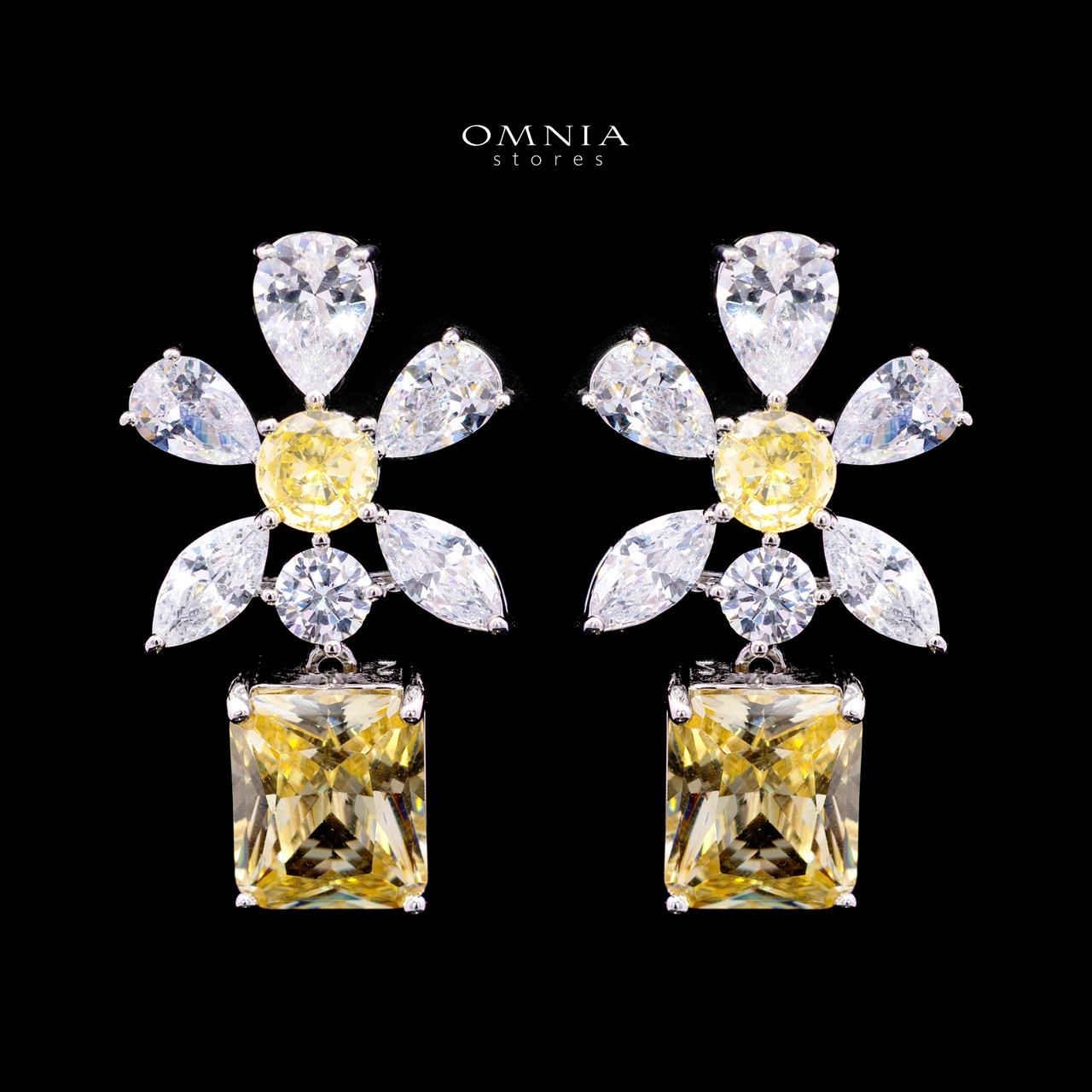 Rizza Yellow Luxury Bridal Full Set with High-Quality Simulated Diamonds – Rhodium Plated