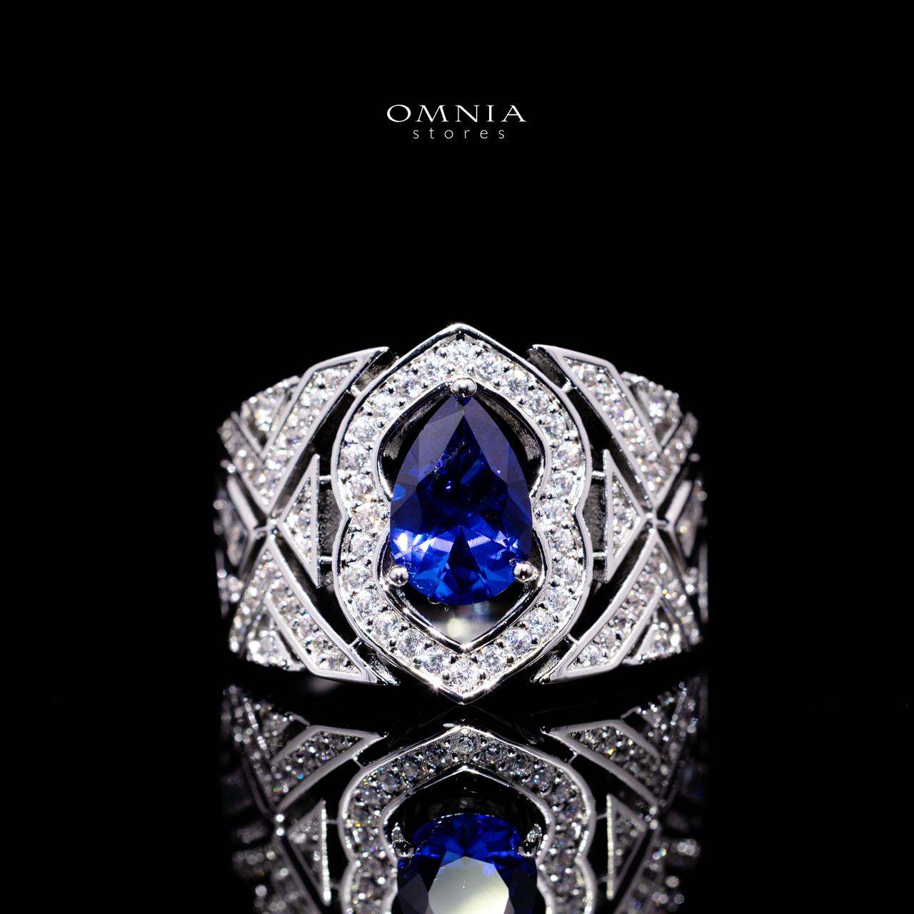 Daryan Blue Luxury Bridal Full Set with High-Quality Simulated Diamonds – Rhodium Plated