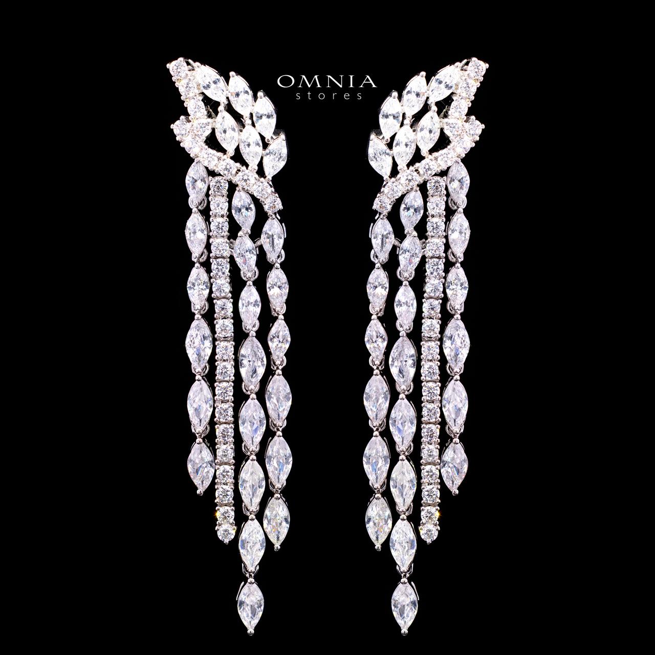 Omnia Fatma White Luxury Bridal Full Set in High Quality Zircon Stone in Rhodium Plated